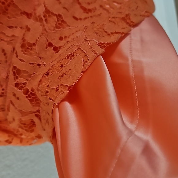 Downeast Women's Size S Dress Sheath Lace Short Sleeve Navy/Coral - Picture 7 of 10